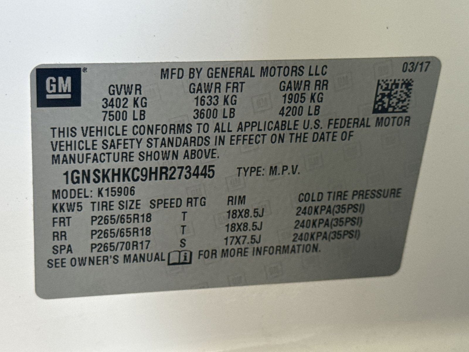 2017 Chevrolet Suburban LT