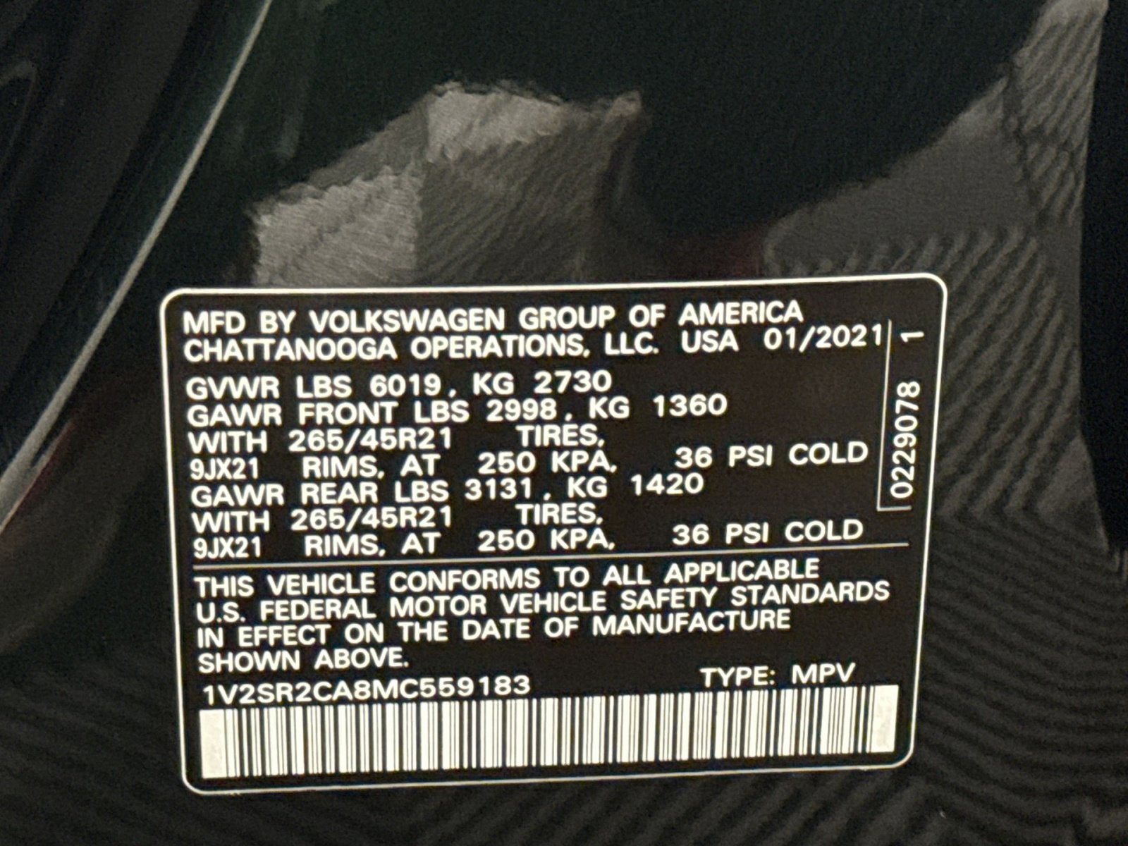 2021 Volkswagen Atlas 3.6L V6 SEL R-Line
