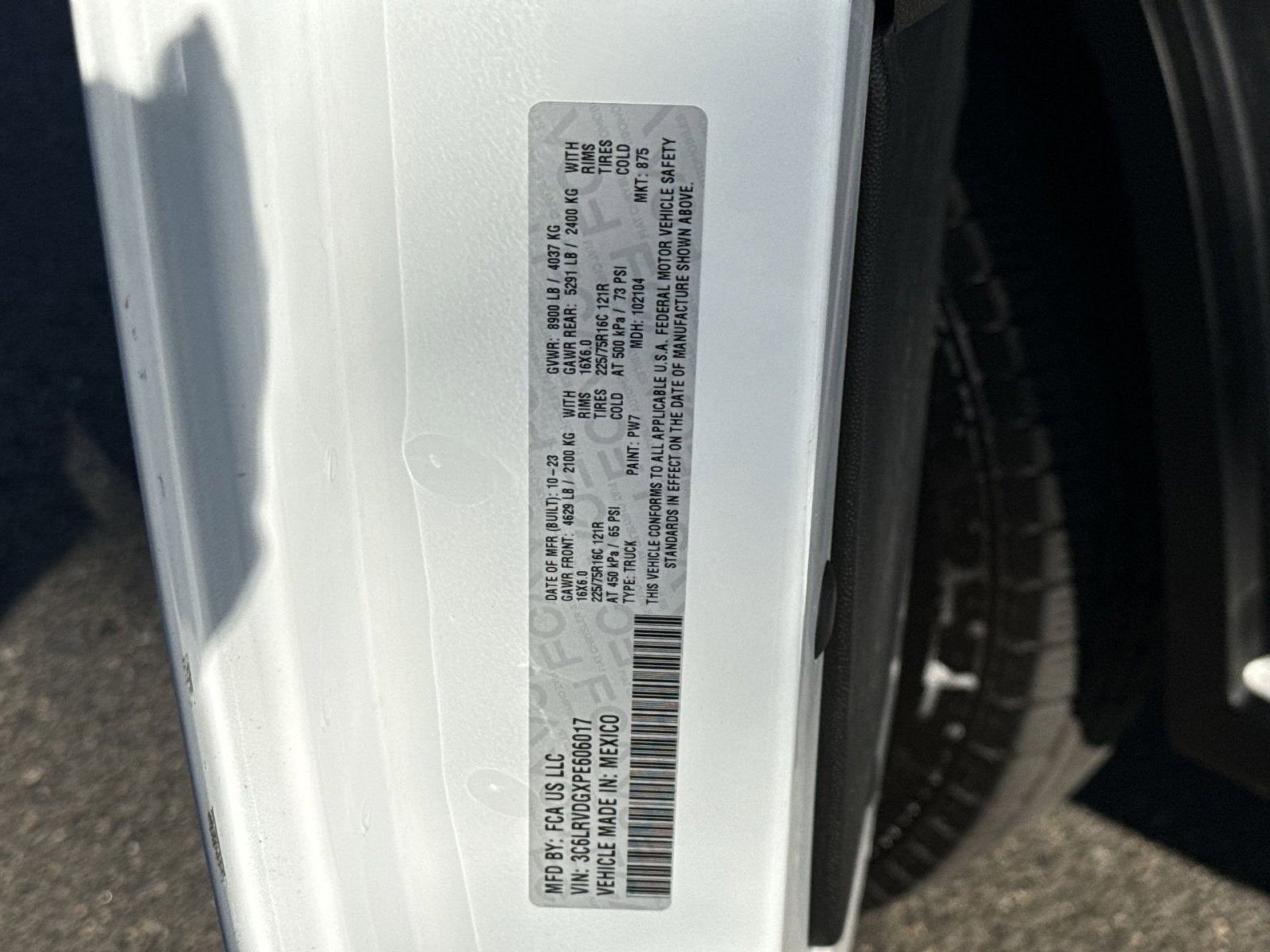 2023 RAM ProMaster Cargo Van 2500 High Roof 159" WB