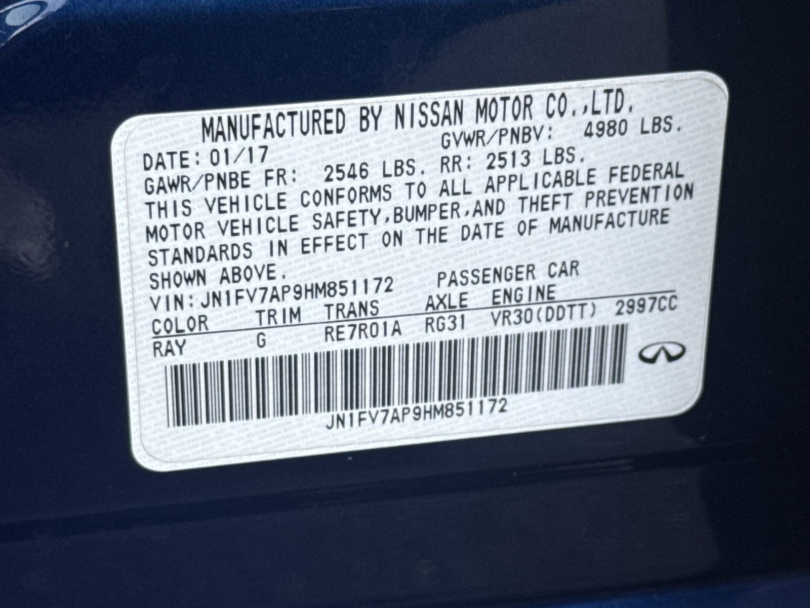 2017 INFINITI Q50 Red Sport 400